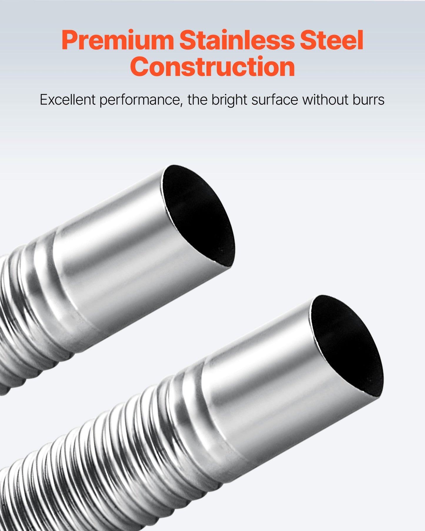 Exhaust Hose, 600mm Diesel Heater Flexible Exhaust Pipe, Stainless Steel Exhausts Hoses with 2 Hose Clamps, Air Diesel Parking Heater Exhausts Hoses Line for 2KW 5KW 8KW Diesels Heaters