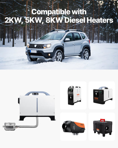 Exhaust Hose, 1490mm Stainless Steel Exhausts Hose, Diesel Heater Flexible Exhaust Pipe with 2 Hose Clamps, Exhausts Hoses Kit Diesel Heater Accessories for 2KW 5KW 8KW Diesels Heaters