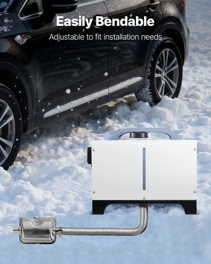 Exhaust Hose, 1490mm Stainless Steel Exhausts Hose, Diesel Heater Flexible Exhaust Pipe with 2 Hose Clamps, Exhausts Hoses Kit Diesel Heater Accessories for 2KW 5KW 8KW Diesels Heaters