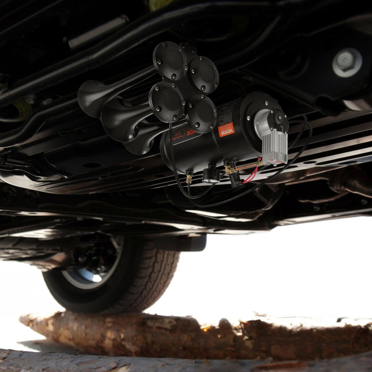 Train Horns Kit 4 Trumpet Air Horn Kit 120 psi Air Compressor 3.03 L Tank