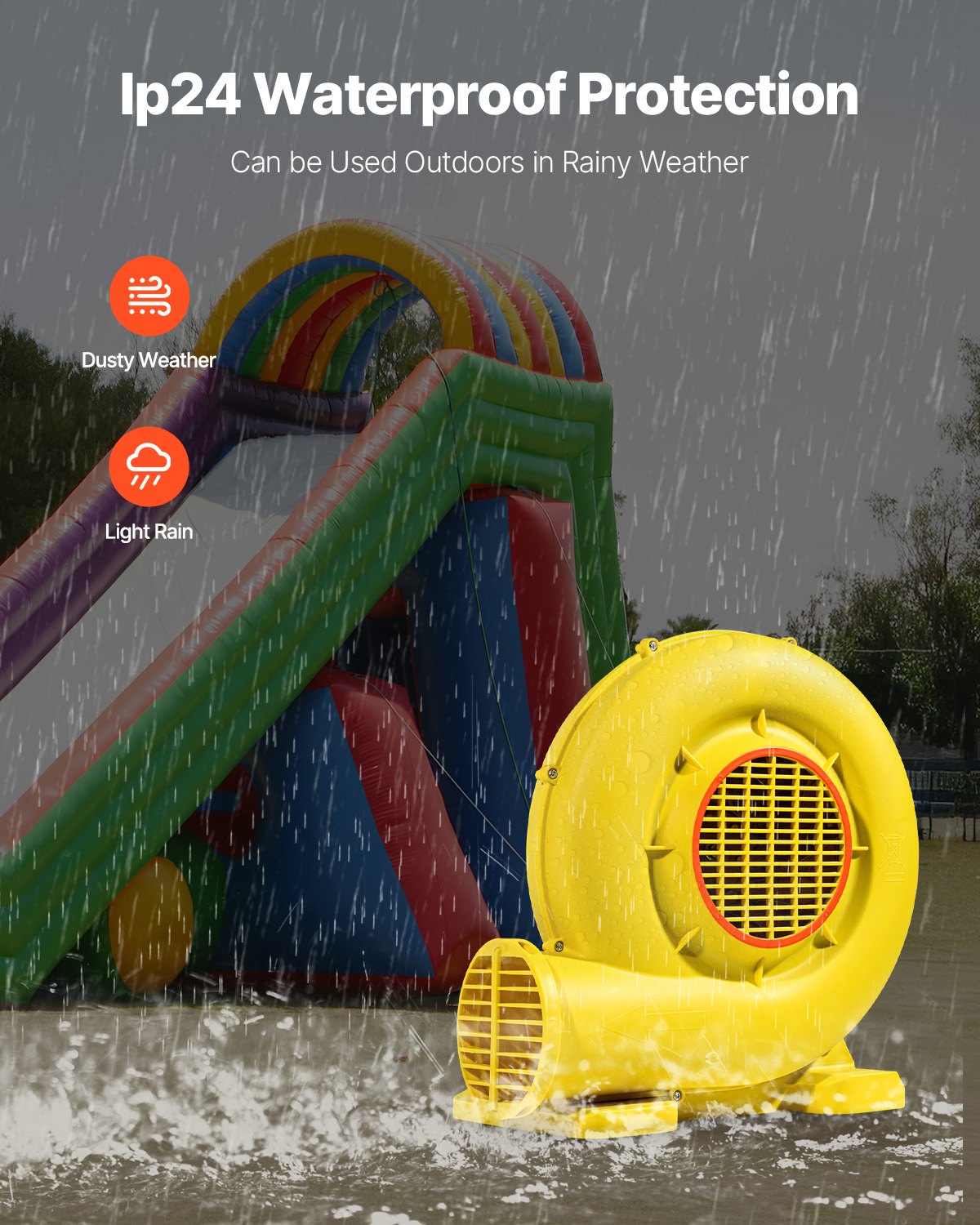 Inflatable Blower, 590W&690W, 1.0 HP Bounce House Blower, Pump Commercial Air Blower for Inflatables, 2750RPM Bouncy Castle Electric Air Blower Fan Perfect for Bounce House, Waterslides, Yellow