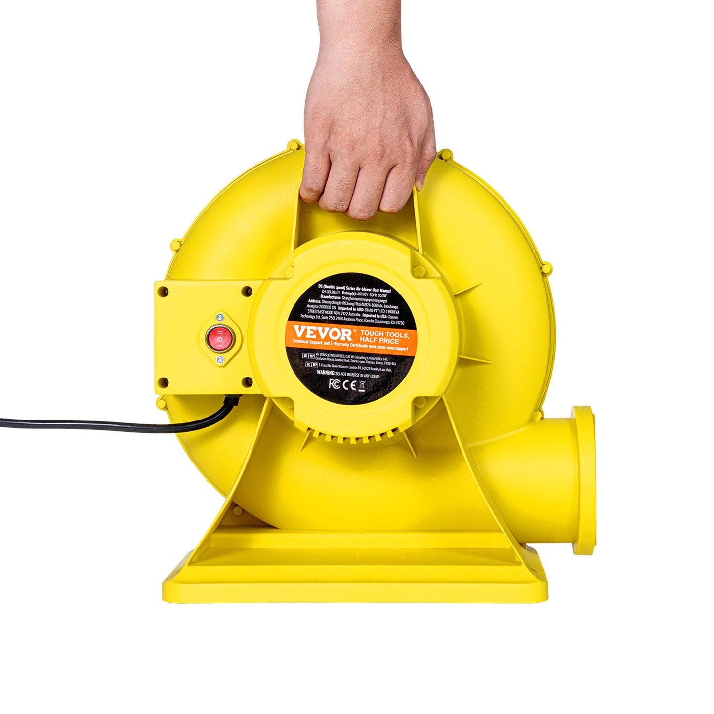 Inflatable Blower, 590W&690W, 1.0 HP Bounce House Blower, Pump Commercial Air Blower for Inflatables, 2750RPM Bouncy Castle Electric Air Blower Fan Perfect for Bounce House, Waterslides, Yellow