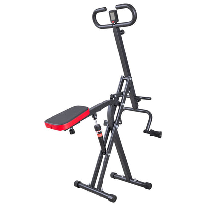 Squat Machine, Deep Squat Rowing Machine for Home, Easy Setup & Foldable Exercise Equipment, Glute Trainer Machine with 12-Gear Adjustable Resistance, Glutes & Leg Home Workout Machine, Black