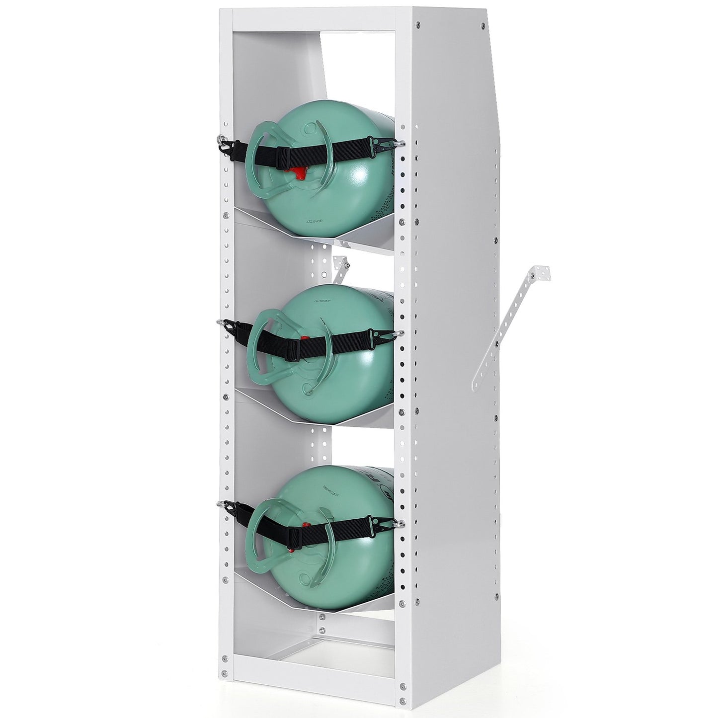 Refrigerant Tank Rack, with 3 x 30-50lb Bottle Tanks, Cylinder Tank Rack 14.64x13.97x46.06 in, Refrigerant Cylinder Rack Gas Cylinder Racks and Holders for Freon, Gases, Oxygen, Nitrogen