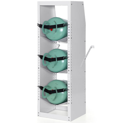 Refrigerant Tank Rack, with 3 x 30-50lb Bottle Tanks, Cylinder Tank Rack 14.64x13.97x46.06 in, Refrigerant Cylinder Rack Gas Cylinder Racks and Holders for Freon, Gases, Oxygen, Nitrogen