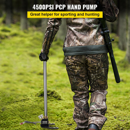 3-Stage Hand Stirrup Pump Stirrup Pump 4500 psi (0-30 MPa) Air Gun Rifle Pump Filling Stirrup Charger PCP Hand Pump Airguns with High grade 301 stainless steel