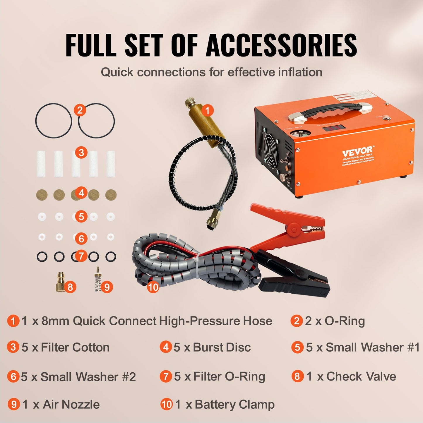 PCP Air Compressor, 4500PSI Portable PCP Airgun Compressor with Built-in Converter, Auto-Stop | DC12V/AC230V | Oil & Water-Free Paintball Tank Compressor Pump for Air Rifle, Scuba Diving Bottle