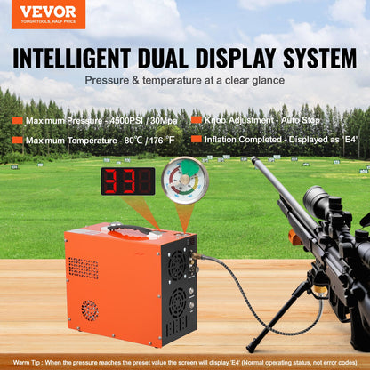 PCP Air Compressor, 4500PSI/30Mpa Portable PCP Airgun Compressor - Built-in Water and Fan Cooling System, Auto-Stop | DC12V/AC230V Paintball Tank Compressor for Air Rifle, Scuba Diving Bottle