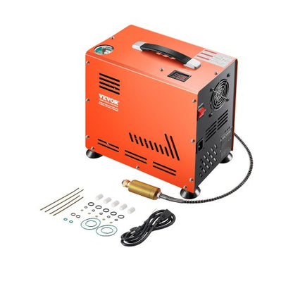 PCP Air Compressor, 800W Dual-Cylinder PCP Airgun Compressor 4500PSI/30Mpa with Built-in Fan Cooling System, Auto-Stop | Oil Free Paintball Tank Compressor for Air Rifle, Scuba Diving Bottle