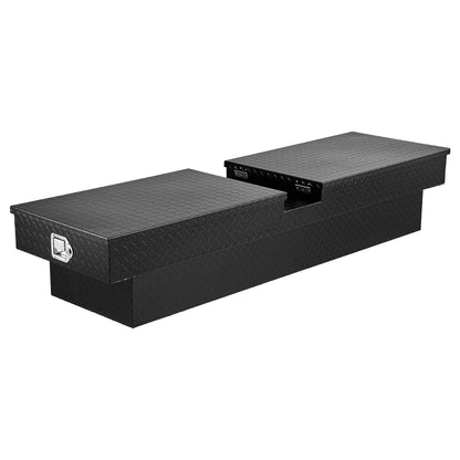 Crossover Truck Tool Box, 70x20x13 In, Heavy Duty Aluminum Toolbox with Diamond Texture, Pick Up Truck Bed RV Trailer Toolbox, Waterproof Storage Organizer with Lock, Keys, Side Handles, Black