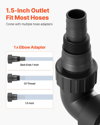 710W Submersible Sump Pump, 20000 L/H, Stainless Steel Submersible Sewage Dirty Clean Water Pump with Automatic Float Switch, Long Cord, 9M Max Lift, for Pools, Garden, Pond, Flooded Areas