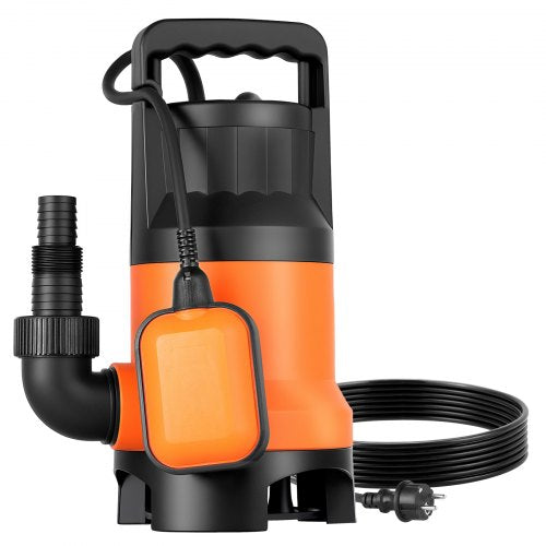 650W Submersible Sump Pump, 15000 L/H, PP-GF20 Submersible Sewage Dirty Clean Water Pump with Automatic Float Switch, Long Cord, 8M Max Lift, for Pools, Garden, Pond, Flooded Areas