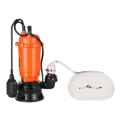 1500W Submersible Trash Pump, 22800 L/H, Cast Iron Submersible Sump Sewage Pump with Automatic Float Switch, 18M Max Lift, Draining Dirty Clean Water, for Pools, Garden, Pond, Flooded Areas