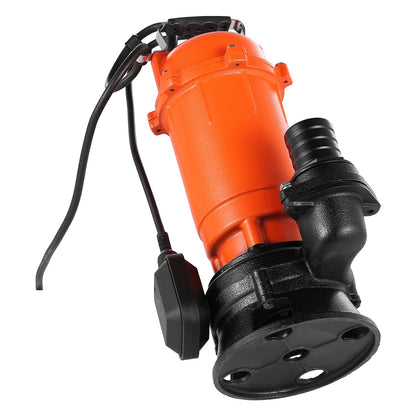 1500W Submersible Trash Pump, 22800 L/H, Cast Iron Submersible Sump Sewage Pump with Automatic Float Switch, 18M Max Lift, Draining Dirty Clean Water, for Pools, Garden, Pond, Flooded Areas