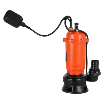 1500W Submersible Trash Pump, 21000 L/H, Cast Iron Submersible Sump Sewage Pump with Automatic Float Switch, 18M Max Lift, Draining Dirty Clean Water, for Pools, Garden, Pond, Flooded Areas