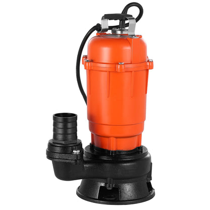 550W Submersible Trash Pump, 18000 L/H, Cast Iron Submersible Sump Sewage Pump with 2 in Discharge, 10M Max Lift, Draining Dirty Clean Water, for Pools, Garden, Pond, Basement, Flooded Areas