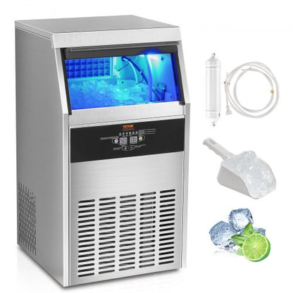 Commercial Ice Maker Freestanding Cabinet Machine 56 kg/24H 60 Ice Cubes