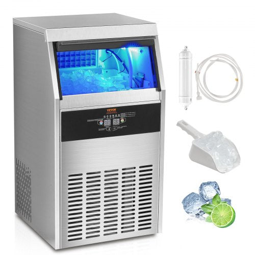 Commercial Ice Maker Freestanding Cabinet Machine 56 kg/24H 60 Ice Cubes