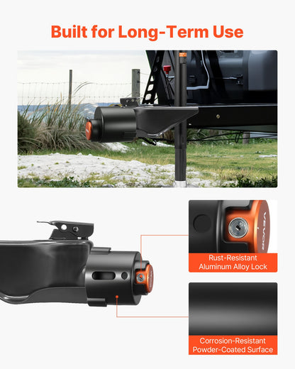 Trailer Lock, Fits 58.6 mm Airstream Couplers, Heavy Duty Hitch Lock with 3 Keys Secures Security Chains, Rust-resistant, Anti-Theft Trailer Tongue Locks for RV, Trailer, and Boat