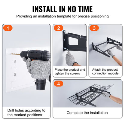 Garage Storage Shelving, 2 Pack, 6 x 2 ft Heavy Duty Garage Shelves Wall Mounted, 1000 lbs Load Capacity(Total) Garage Storage Rack Floating Shelves, Suitable for Shop, Shed, Garage Storage