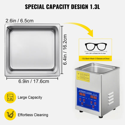Ultrasonic Cleaner Ultrasonic Cleaning Device Heater Timer 60W