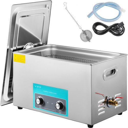 30L Ultrasonic Cleaner Jewelry Cleaner with Heater Timer for Jewelry Cleaning Knob Control Eyeglass Rings Dentures Music Instruments