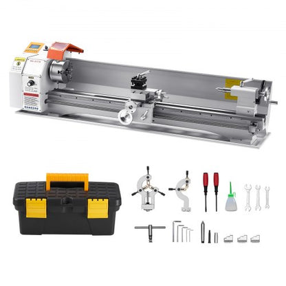 Metal Lathe Machine, 220 x 1000 mm(8.7 x 39 in), Precision Bench Power Metal Lathe, Automatic Feed, 0-2500 RPM Variable Speed, 1250W Brushless Motor, for Processing Precision Parts Soft Metals Wood Plastics