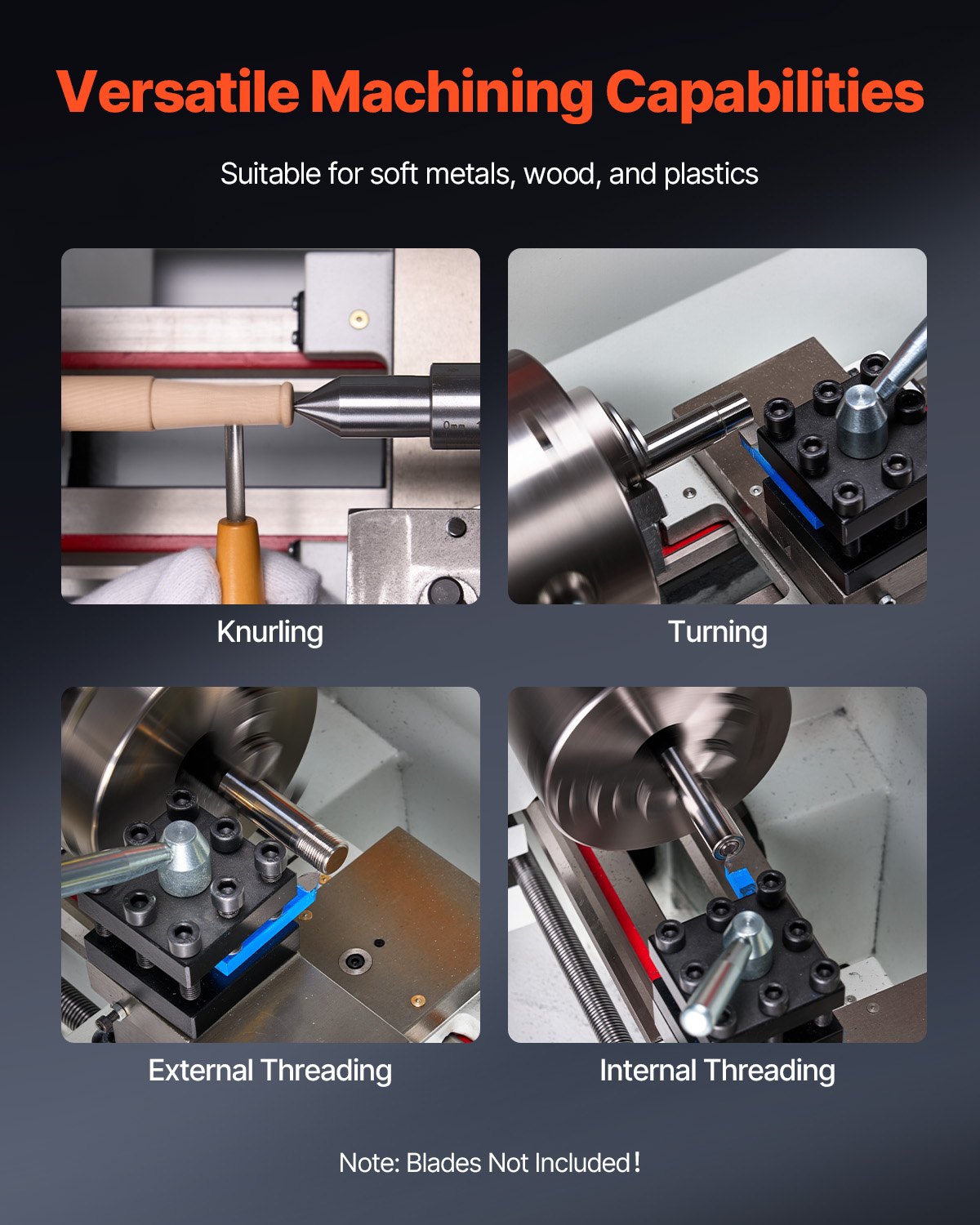 Metal Lathe Machine, 220 x 1000 mm(8.7 x 39 in), Precision Bench Power Metal Lathe, Automatic Feed, 0-2500 RPM Variable Speed, 1250W Brushless Motor, for Processing Precision Parts Soft Metals Wood Plastics