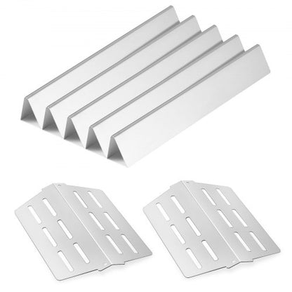 Flavorizer Bars and Heat Deflectors, 44cm Grill Replacement Part, for Weber Genesis 300 Series Grills, Including E310 E320 E330 S310 S320 S330, Stainless Steel Thicker Heat Plate, 7 Pack