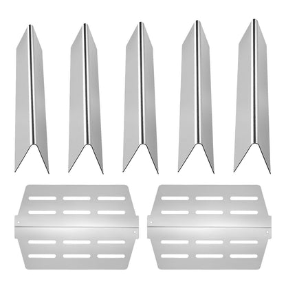 Flavorizer Bars and Heat Deflectors, 44cm Grill Replacement Part, for Weber Genesis 300 Series Grills, Including E310 E320 E330 S310 S320 S330, Stainless Steel Thicker Heat Plate, 7 Pack