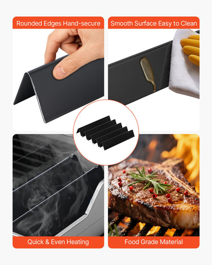 Flavorizer Bars, 39cm Grill Replacement Part, for Weber Spirit I & II 300 Series Grills, Including Spirit E-310, ll S-310, ll E-320, Porcelain-enameled Steel Thicker Heat Plate, 5 Pack