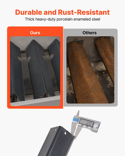 Flavorizer Bars, 44cm Grill Replacement Part, for Weber Genesis ll 310 315 335 340, E/S 325s, ES/SX 325s, E/S 335, EX/SX/EPX-335 Grills, Porcelain-enameled Steel Thicker Heat Plate, 5 Pack