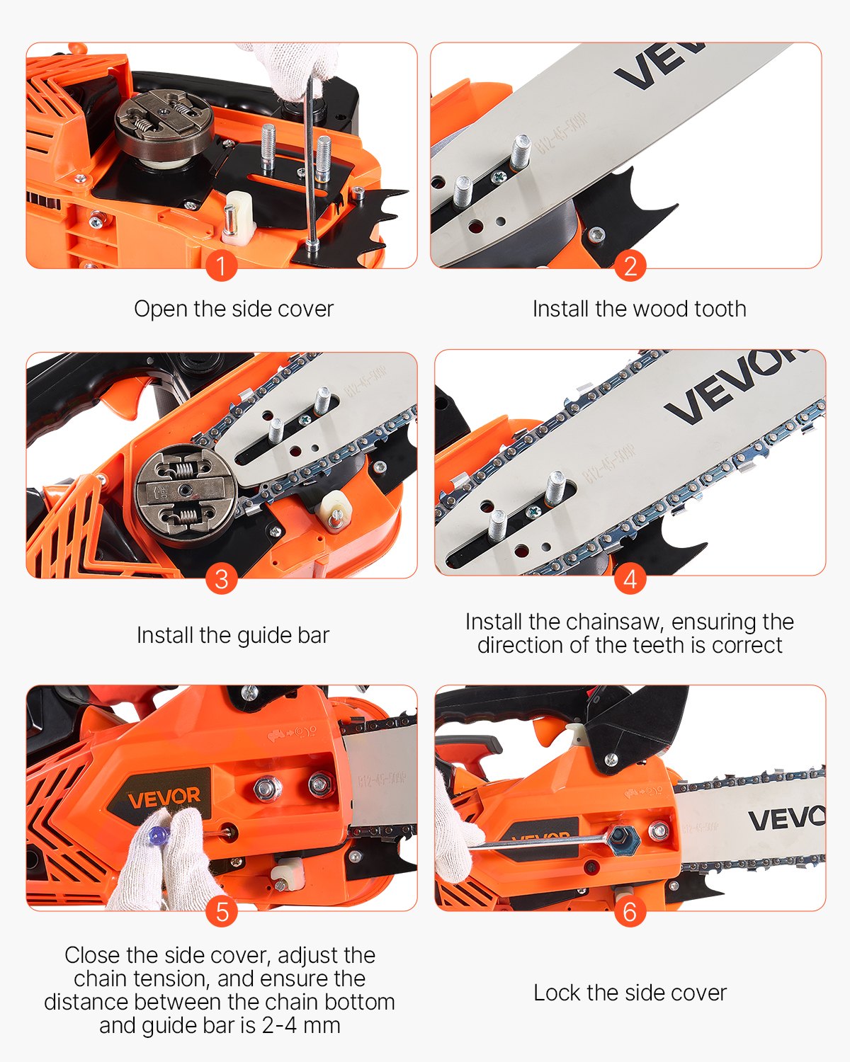 25 cc Gas Chainsaw, 12 inch Gas Powered Chainsaw, 1.02 HP Power Chain Saw with Non-Slip Handle, Gas-Powered Chainsaws with Dual Fuel Tanks, For Wood Cutting, Tree Trimming, and Land Clearing