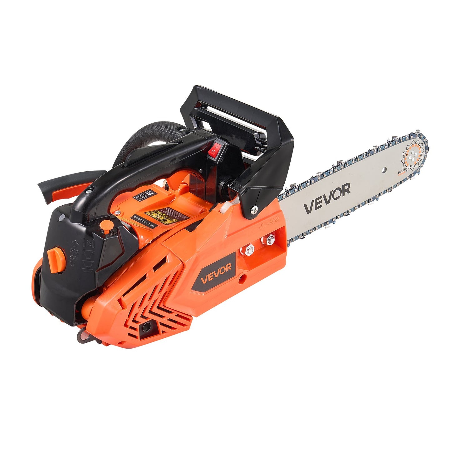 25 cc Gas Chainsaw, 12 inch Gas Powered Chainsaw, 1.02 HP Power Chain Saw with Non-Slip Handle, Gas-Powered Chainsaws with Dual Fuel Tanks, For Wood Cutting, Tree Trimming, and Land Clearing