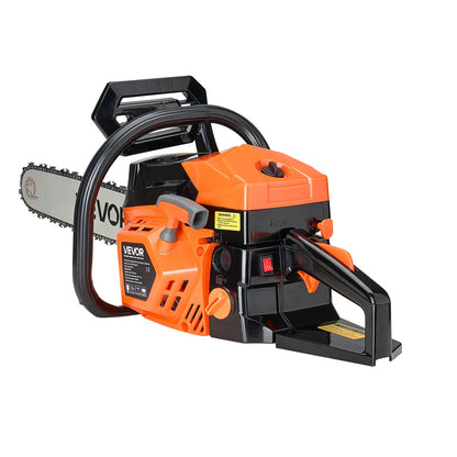 58 cc Gas Chainsaw, 20 inch Gas Powered Chainsaw, 2.7 HP Power Chain Saw with Non-Slip Handle, Gas-Powered Chainsaws with Dual Fuel Tanks, For Wood Cutting, Tree Trimming, and Land Clearing