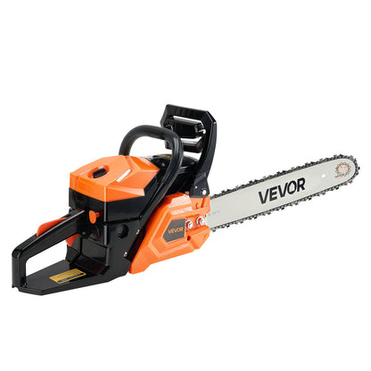 58 cc Gas Chainsaw, 20 inch Gas Powered Chainsaw, 2.7 HP Power Chain Saw with Non-Slip Handle, Gas-Powered Chainsaws with Dual Fuel Tanks, For Wood Cutting, Tree Trimming, and Land Clearing