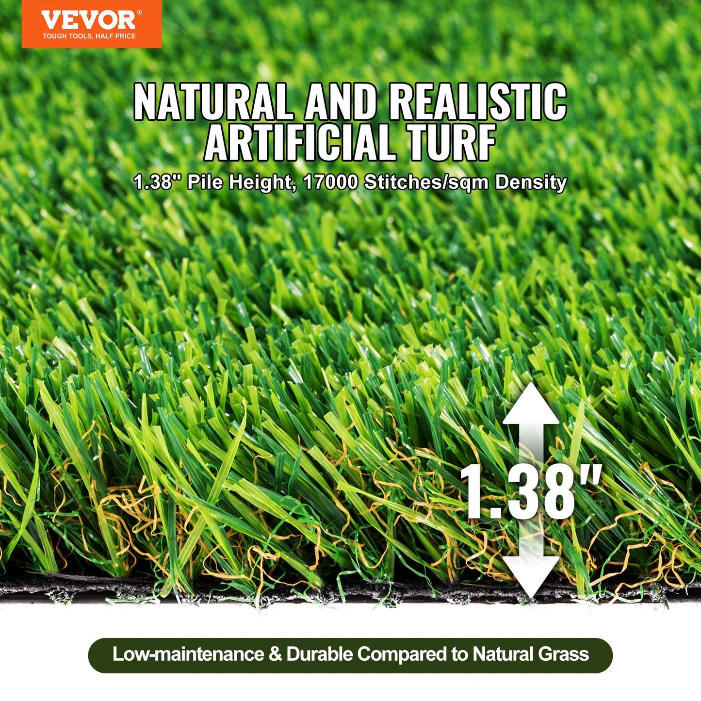 Artifical Grass, 1.2 x 1.8 m Rug Green Turf, 35mmFake Door Mat Outdoor Patio Lawn Decoration, Easy to Clean with Drainage Holes, Perfect For Multi-Purpose Home Indoor Entryway Scraper Dog Mats