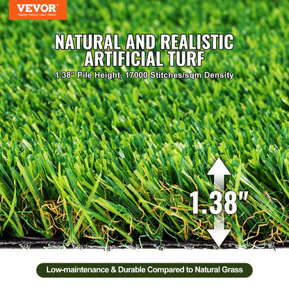Artifical Grass, 1.2 x 1.8 m Rug Green Turf, 35mmFake Door Mat Outdoor Patio Lawn Decoration, Easy to Clean with Drainage Holes, Perfect For Multi-Purpose Home Indoor Entryway Scraper Dog Mats