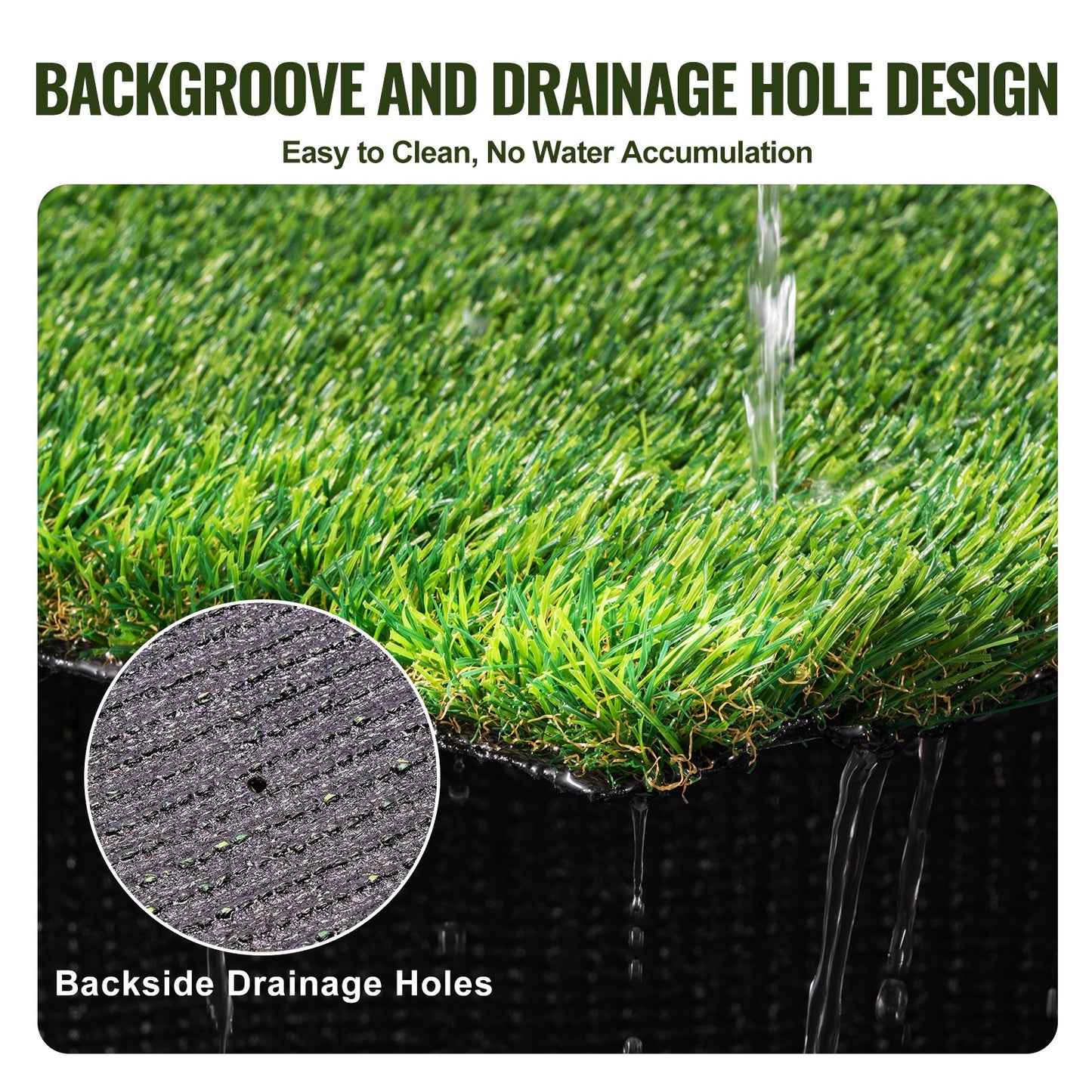 Artifical Grass, 1.2 x 1.8 m Rug Green Turf, 35mmFake Door Mat Outdoor Patio Lawn Decoration, Easy to Clean with Drainage Holes, Perfect For Multi-Purpose Home Indoor Entryway Scraper Dog Mats
