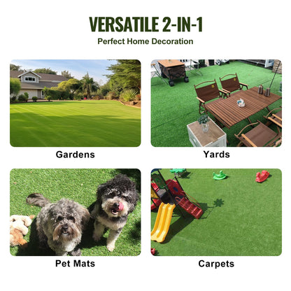 Artifical Grass, 1.2 x 1.8 m Rug Green Turf, 35mmFake Door Mat Outdoor Patio Lawn Decoration, Easy to Clean with Drainage Holes, Perfect For Multi-Purpose Home Indoor Entryway Scraper Dog Mats
