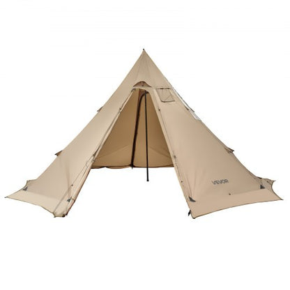 Beheizbares Zelt für 4-6 Personen, tragbares Winter-Tipi-Zelt mit Ofenrohrdurchführung, wasserdichtes Canvas-Campingzelt, leichtes 4-Jahreszeiten-Zelt zum Wandern, Angeln und Trekking, Größe L