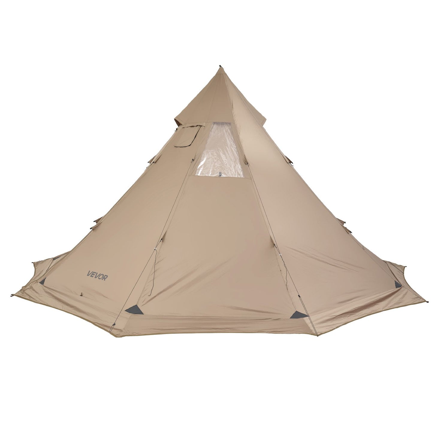 Beheizbares Zelt für 4-6 Personen, tragbares Winter-Tipi-Zelt mit Ofenrohrdurchführung, wasserdichtes Canvas-Campingzelt, leichtes 4-Jahreszeiten-Zelt zum Wandern, Angeln und Trekking, Größe L