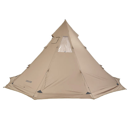 Beheizbares Zelt für 4-6 Personen, tragbares Winter-Tipi-Zelt mit Ofenrohrdurchführung, wasserdichtes Canvas-Campingzelt, leichtes 4-Jahreszeiten-Zelt zum Wandern, Angeln und Trekking, Größe L