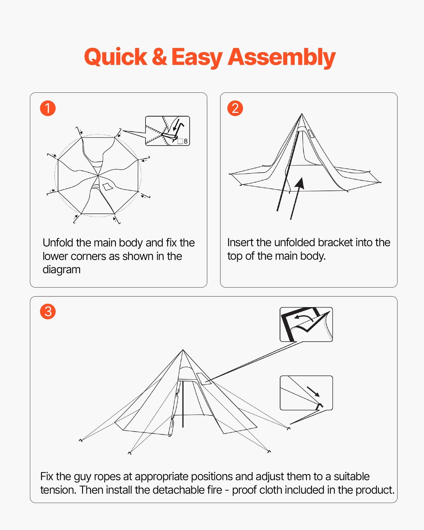 Beheizbares Zelt für 4 Personen, tragbares Winter-Tipi-Zelt mit Ofenrohrdurchführung, wasserdichtes Canvas-Campingzelt, leichtes 4-Jahreszeiten-Zelt zum Wandern, Angeln und Trekking, Größe M