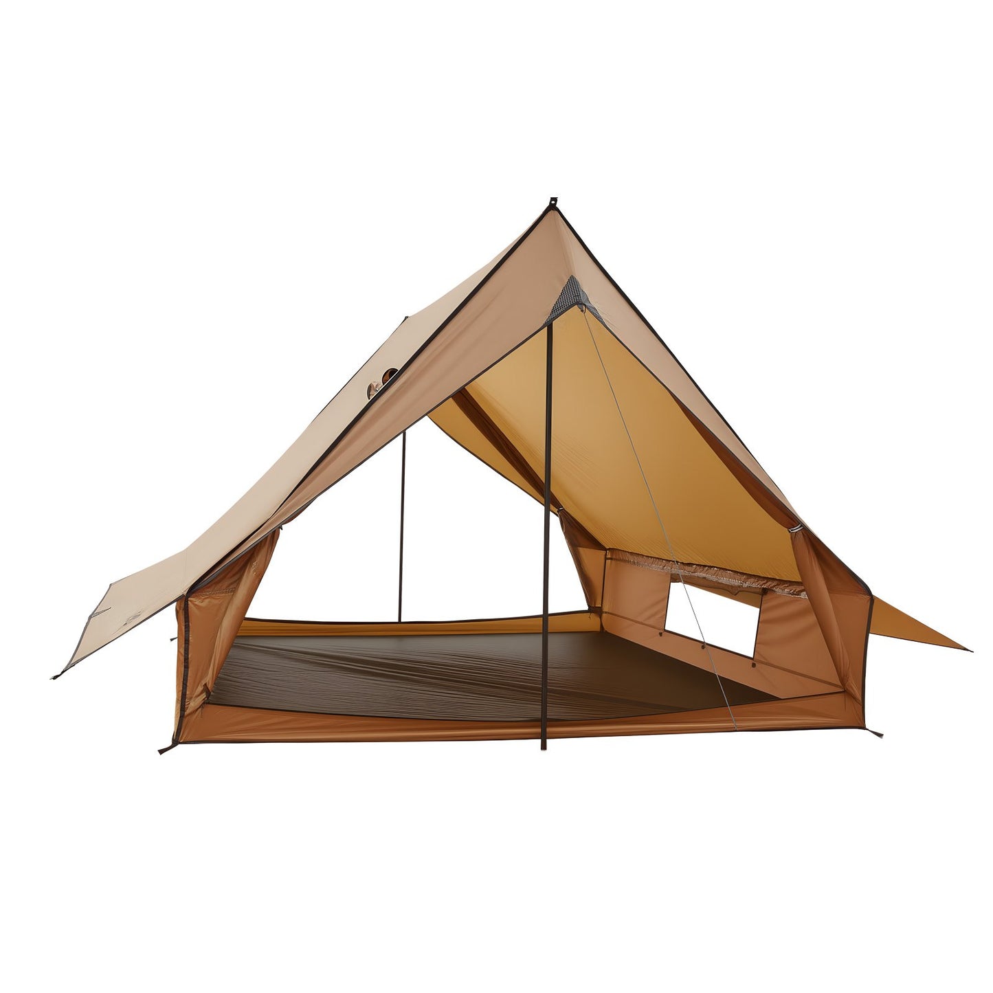 Beheizbares Campingzelt, 2-Personen-Kabinenzelt mit Ofenrohranschluss und Gestänge, wasserdichtes Winterzelt mit feuerfester Bodenmatte, tragbares 4-Jahreszeiten-Zelt zum Wandern, Angeln, Jagen und Trekking