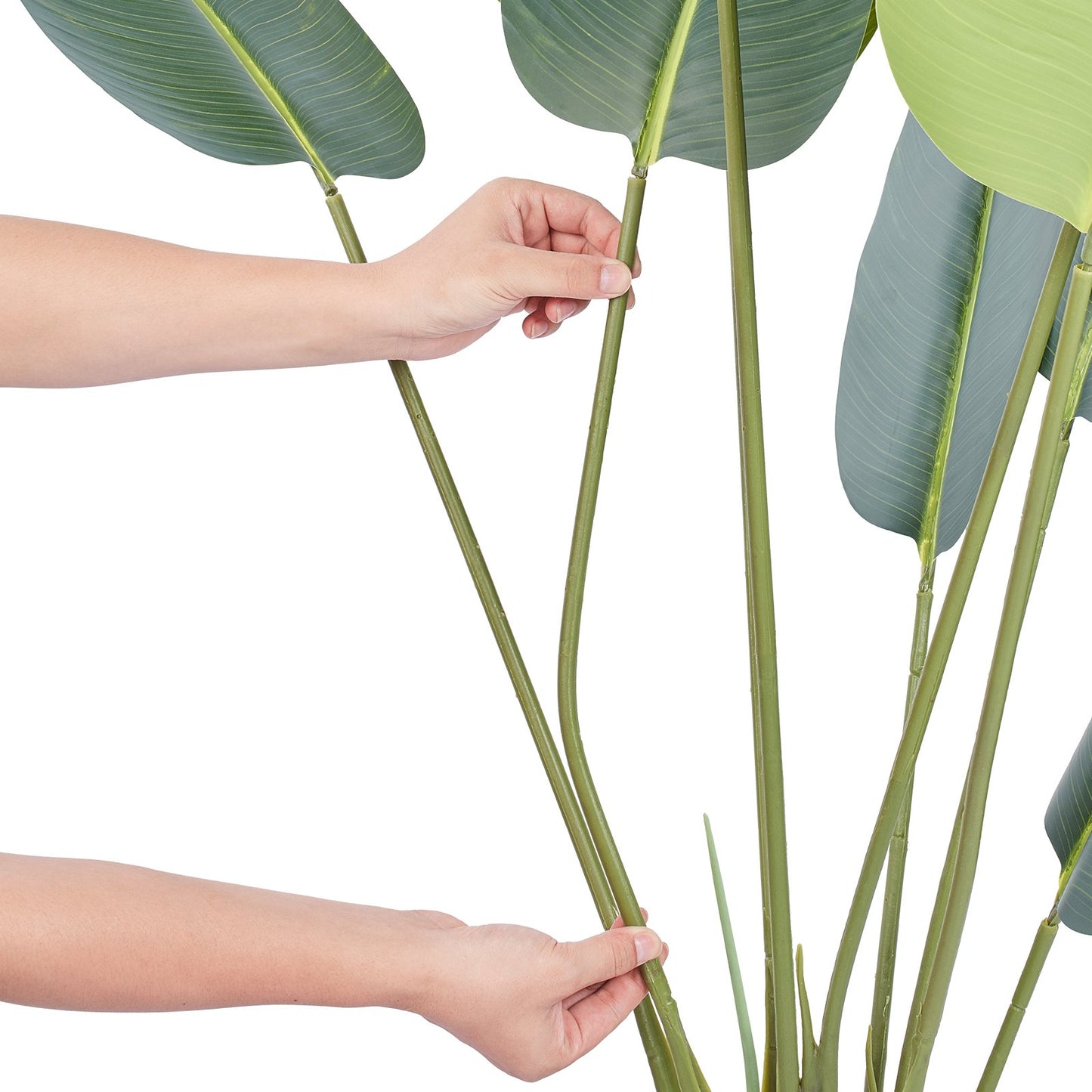 Artificial Birds Of Paradise Tree, 1.5mTall Faux Plant, PE Material & Anti-Tip Tilt Protection Low-Maintenance Plant, Lifelike Green Fake Tree for Home Office Warehouse Decor Indoor Outdoor