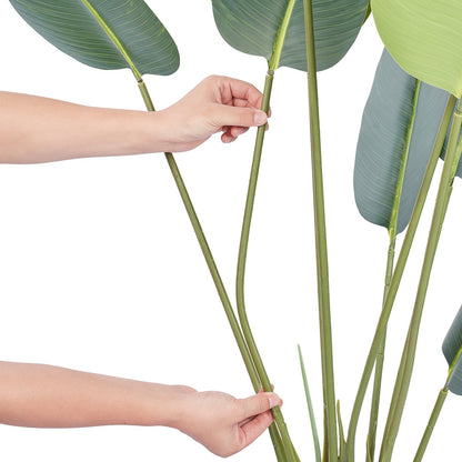 Artificial Birds Of Paradise Tree, 1.5mTall Faux Plant, PE Material & Anti-Tip Tilt Protection Low-Maintenance Plant, Lifelike Green Fake Tree for Home Office Warehouse Decor Indoor Outdoor