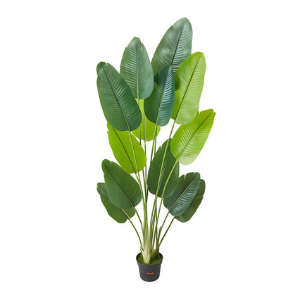 Künstlicher Paradiesvogel (1829 mm hoch), künstliche Tropenpflanze mit 13 Stämmen und weißem Topf, künstlicher Seidenbaum für den Boden, großer Baum für Zuhause, Büro, Wohnzimmer, Einweihungsparty, für drinnen und draußen