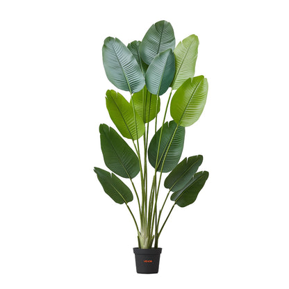 Künstlicher Paradiesvogel (1829 mm hoch), künstliche Tropenpflanze mit 13 Stämmen und weißem Topf, künstlicher Seidenbaum für den Boden, großer Baum für Zuhause, Büro, Wohnzimmer, Einweihungsparty, für drinnen und draußen