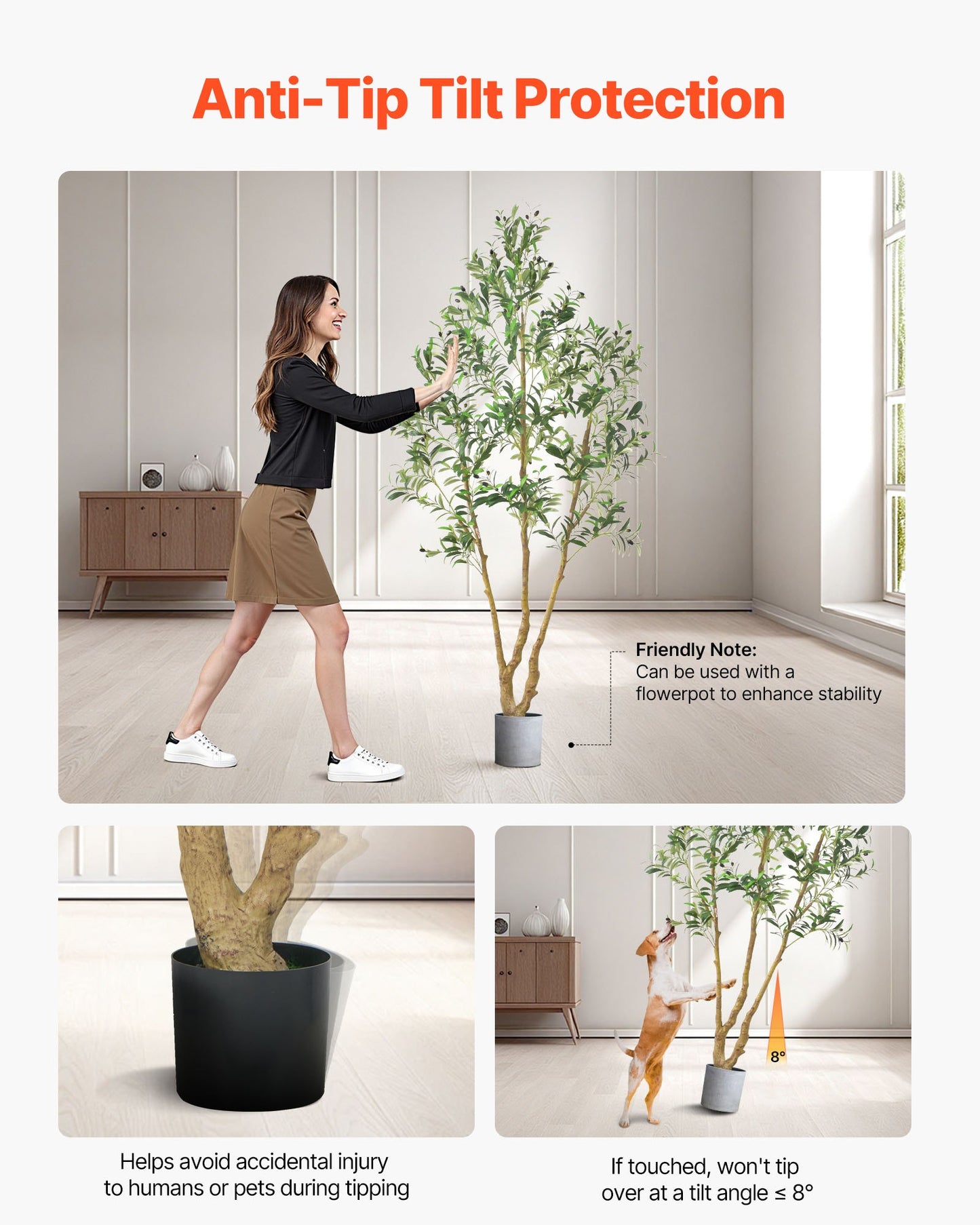 Künstlicher Olivenbaum (210 cm) mit schwarzem Topf, hoher Kunstbaum mit naturgetreuem Holzstamm und realistisch wirkenden grünen Blättern und Früchten, Zimmerpflanze für Zuhause, Büro, Wohnzimmer, als Dekoration in einer Ecke